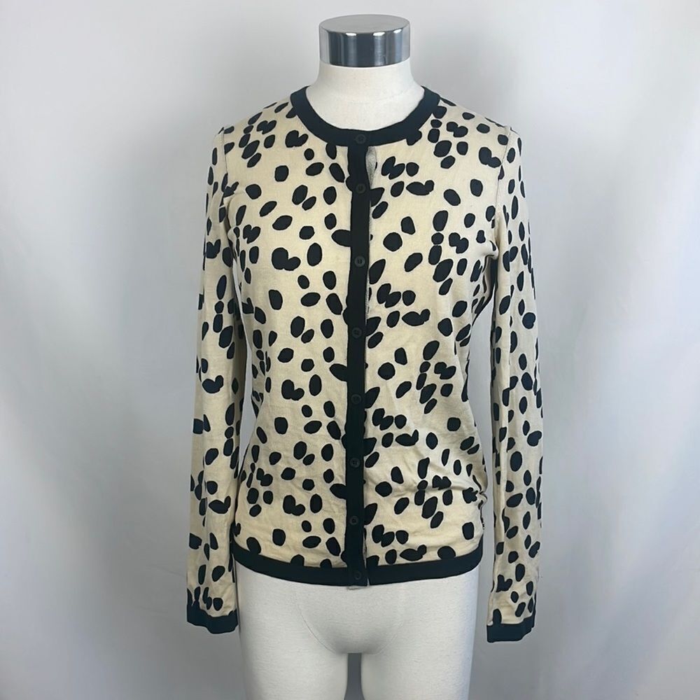Escada Cream Black Dots Cardigan